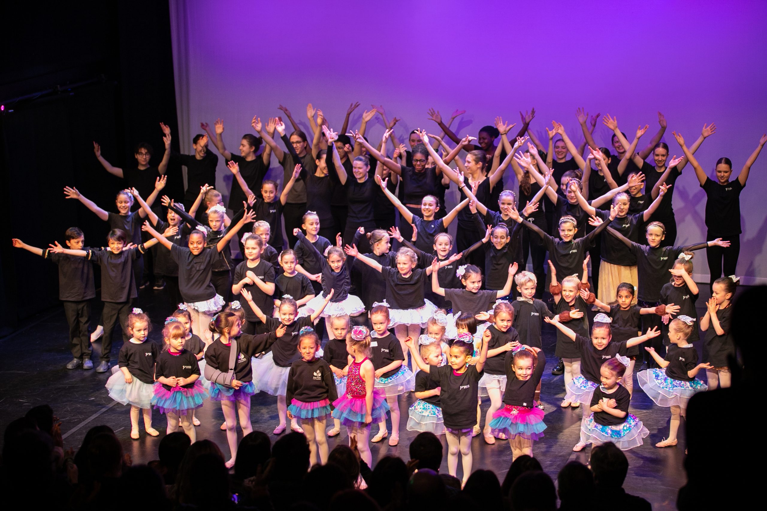 The whole school on stage together for the show finale